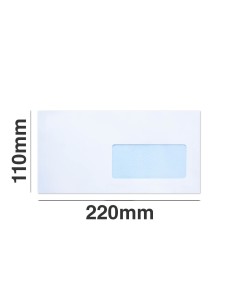 Sobre blanco 110x220mm con ventana