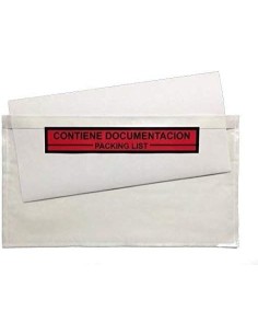 Sobre Contiene Documentación Impreso 235x132mm Transparente - 1000 uds